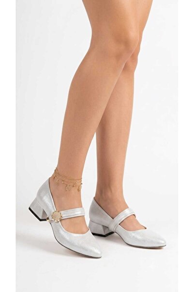 nuvora Pointed Toe Buckle Closed Back Short Heeled 3-cm Satin Women's Shoes-N...