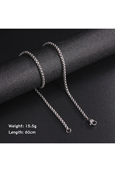 Choice1 60cm Box Chain Steel Skyrim Fashion 60cm Long Box Chain Necklace Men ...