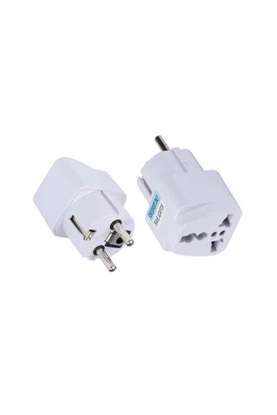Techsuit Travel Adapter (C524), for UK, US, AU to EU, 10A, 250V, White - white