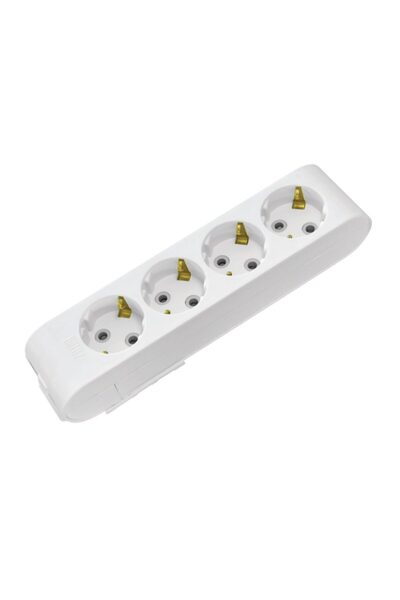 OEM Prelungitor 4 locasuri, Alb, fara cablu, Schuko, IP20