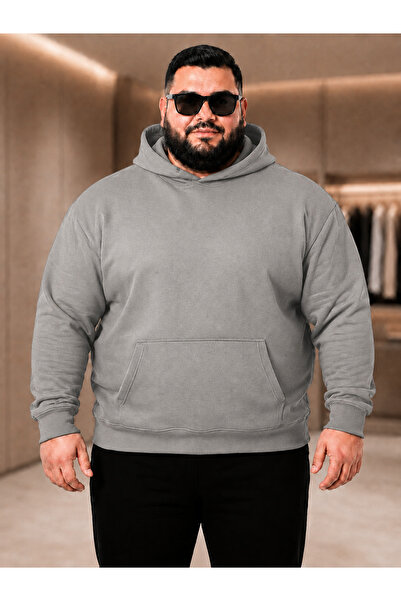New Shine Solid Color Cotton Men's Oversized Sweatshirt