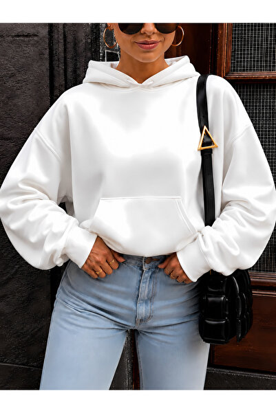 New Shine Solid Color Cotton Women's Sweatshirt