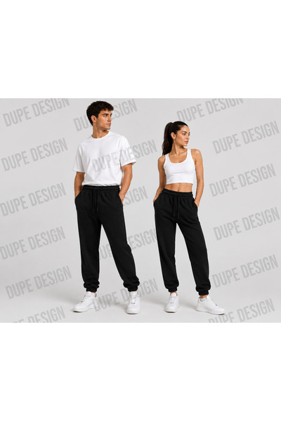 Dupe Design Women'S/Men's Black Sweatpants