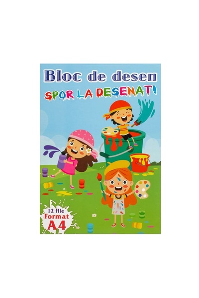OEM Bloc de desen artistic, format A4, 12 file – ideal pentru școală și creații