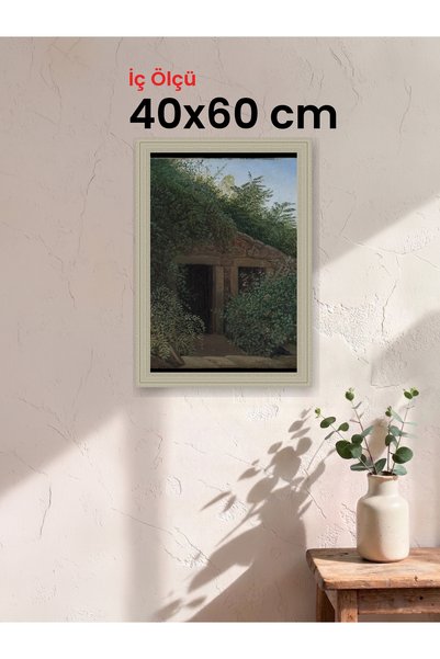 HARS Vintage Eskitme Beyaz Çok Renkli Çerçeve 40 x 60 cm Camlı