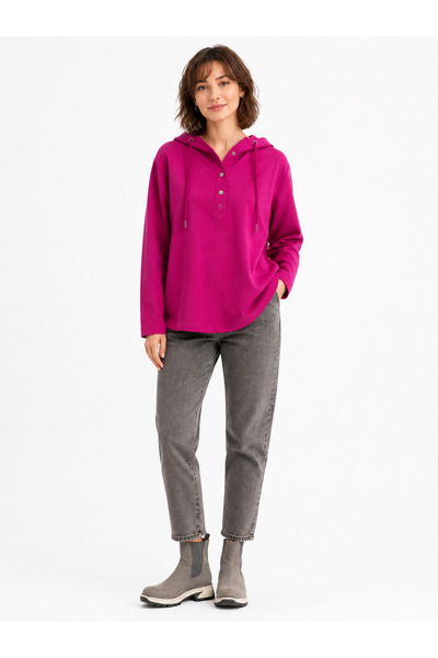Neden Tekstil Women's Hooded Pink Sweatshirt