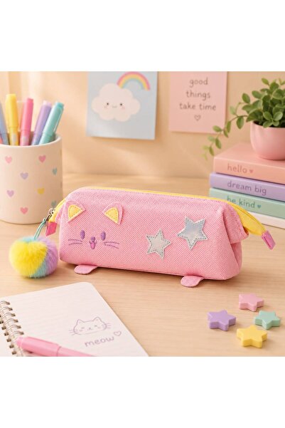 BABUN Children's Pencil Holder Large Size Zippered Pencil Case with Cat and U...