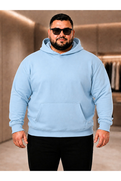 New Shine Solid Color Cotton Men's Oversized Sweatshirt
