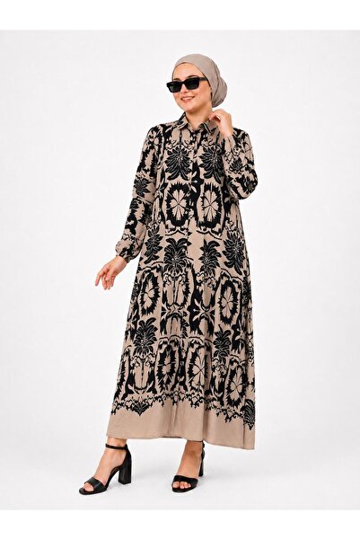 ELSEBUTİKTR Women's Plus Size Shirt Collar Buttoned Oversize Loose Cut Summer...