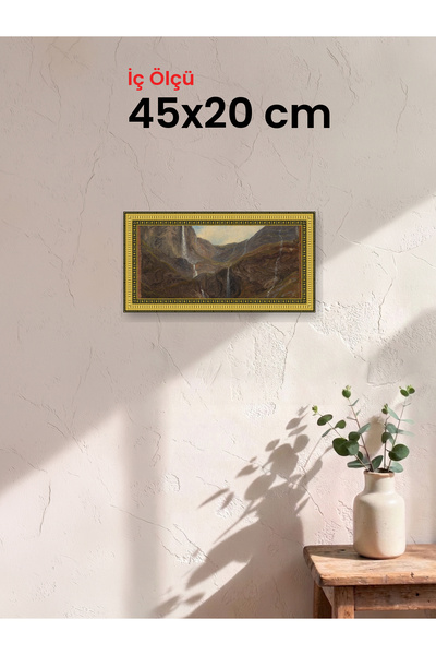 HARS Royal Klasik Desenli Altın Çerçeve 45 x 20 cm Camlı