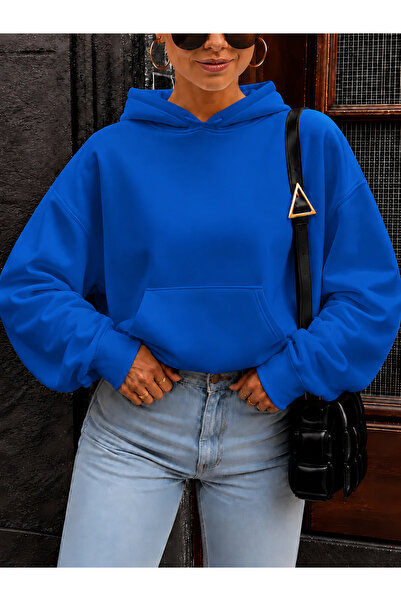 New Shine Solid Color Cotton Women's Sweatshirt