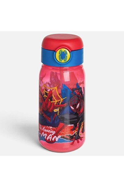 SPIDERMAN POP-UP BOTTLE+STRAW SIL SPIDERM 510 ML