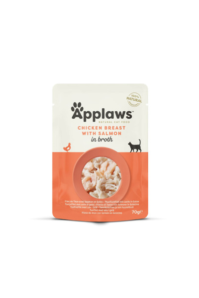 Applaws PLIC PISICA PUI CU SOMON IN BROTH 70GR