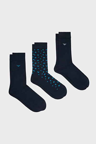 Emporio Armani 3 Pack Socks with Logo Men's Socks Em000554 Af25376 Mb728