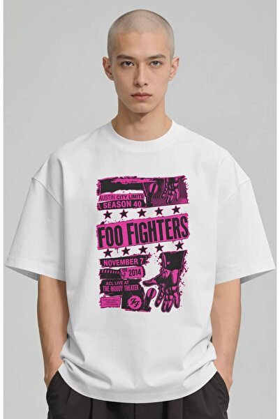 SEVBANO Μπλουζάκι Foo Fighters Rock Metal Music Group με στάμπα Unisex Oversi...