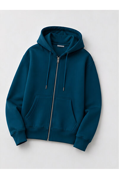 Risil-Nu Company New Season Unisex 3-Thread Winter Zippered Hooded Cardigan