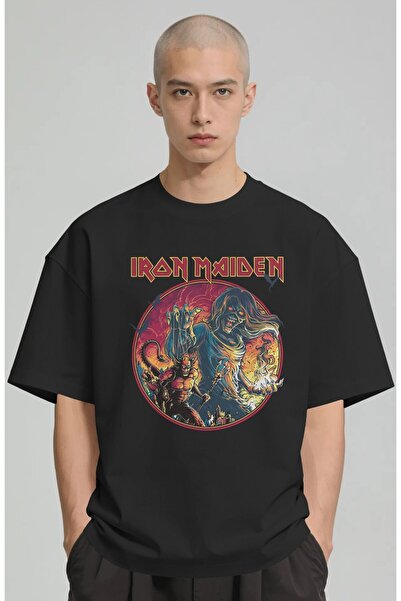 SEVBANO Ironmaiden Rock Metal Music Band Printed Unisex Oversize Premium T-Shirt