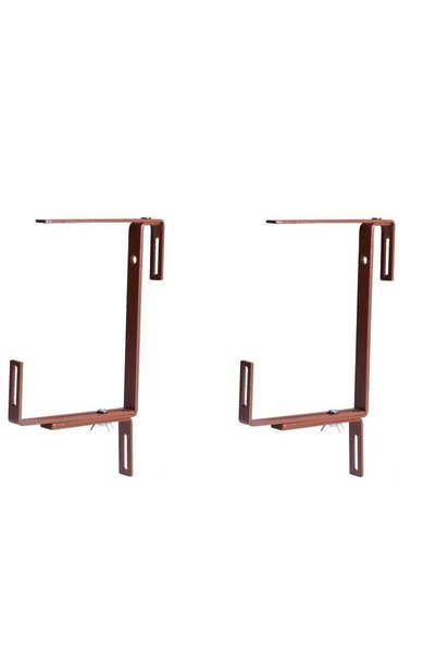 Strend Pro Set 2 suporti pentru ghivece Brown, metal, 17x19cm, maro