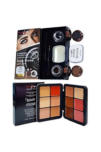 Beauty Lara Eyebrow Set + Cream Contour and Blush Palette