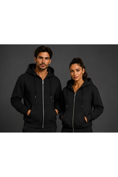 Risil-Nu Company New Season Unisex 3-Thread Winter Zippered Hooded Cardigan
