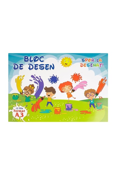OEM Bloc de desen artistic, format A3, 12 file – ideal pentru școală și creații