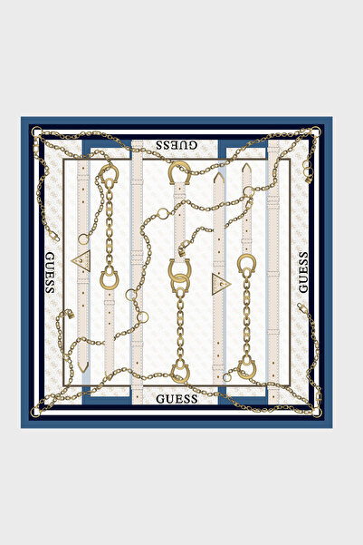 Guess Square Desenli 90 x 90 cm İpek Eşarp AW5765SIL90 Kadın EŞARP AW5765 SIL...