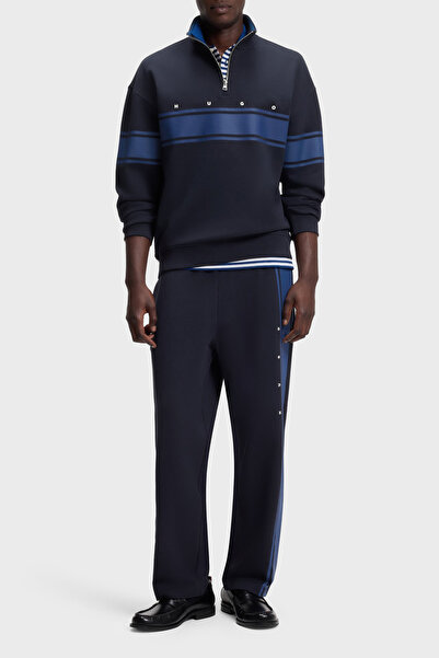 HUGO Pamuklu Relaxed Fit Yarım Fermuarlı Dik Yaka Sweat Erkek SWEAT 50563798 405