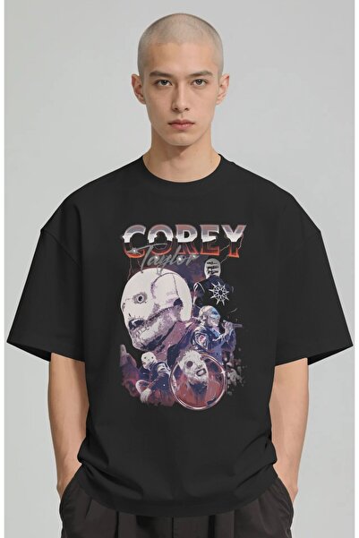 SEVBANO Tricou Premium Oversize Unisex cu imprimeu Corey Taylor Rock Metal Si...