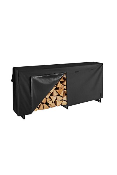Vivatechnix Suport de lemne pentru seminee, 2570 × 360 × 1170 mm, Otel, Negru...