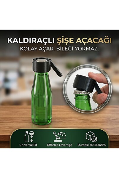 CavgaLabs Kaldıraçlı Pratik Şişe Açacağı Ergonomik Gazoz Soda Kapağı Açacak Kırmızı