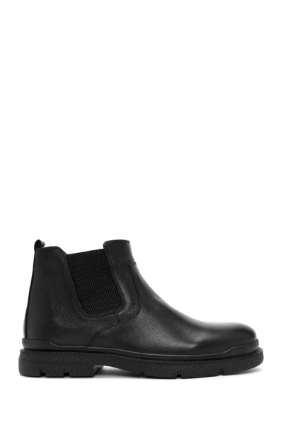 Derimod Men's Black Zippered Leather Casual Boots Wm600003Df