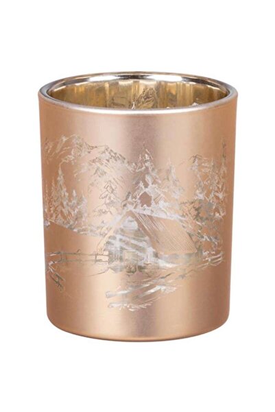 Strend Pro Suport decorativ pentru lumanari Mountain, din sticla, 6x7 cm, Auriu