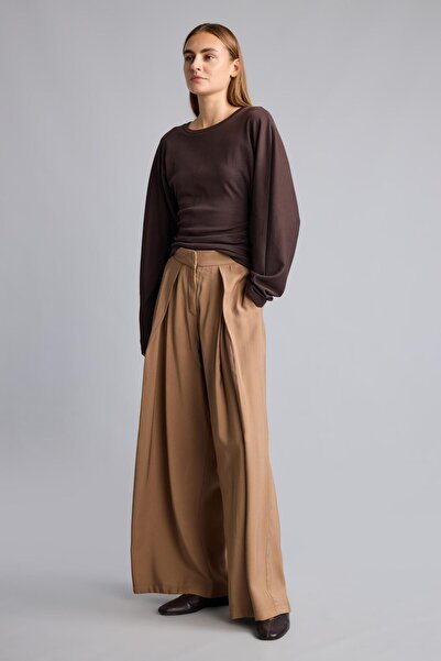DeFacto Pleated Wide Leg Long Fluid Fabric Trousers I7405Ax26Sm