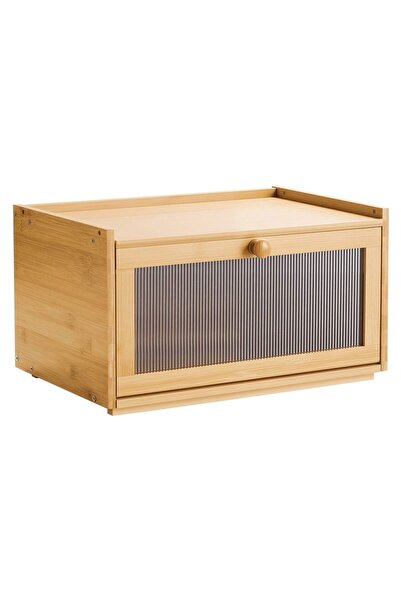 Vivatechnix Cutie dreptunghiulara pentru paine, 39x25x22 cm, Lemn bambus