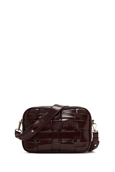 Derimod Women's Burgundy Braided Crossbody Bag Wb240001So