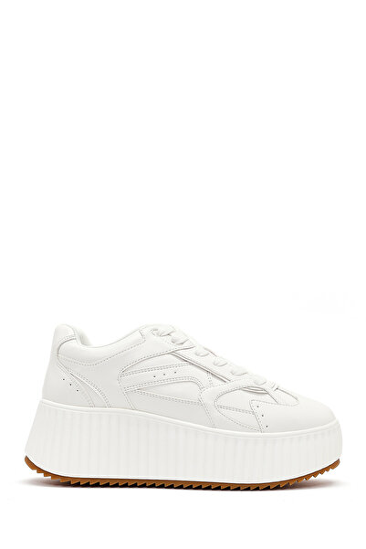 Derimod Kadın Beyaz Kalın Tabanlı Bağcıklı Sneaker AF520006SV