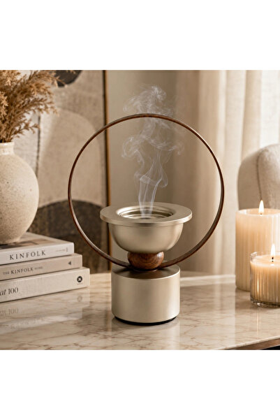laverahome مبخرة ديكورية دائرية بيج وبني – 26 سم