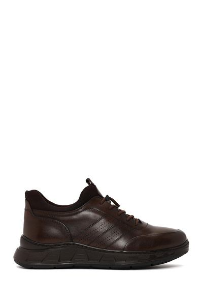 Derimod Fly Men's Brown Lace-Up Thick Sole Leather Casual Sneaker Wm720014Dv