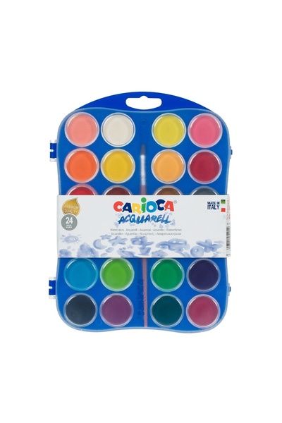 carioca Set acuarele pentru pictură și desen, 24 culori – pensulă inclusă