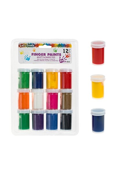 Little President Set vopsele pentru pictură cu degetele, 12 culori, 20ml – pi...