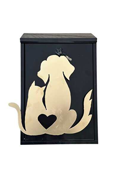 Vivatechnix Cutie postala Cat&Dog KRO-1235, otel, 400x250x100mm, Negru/Auriu,...
