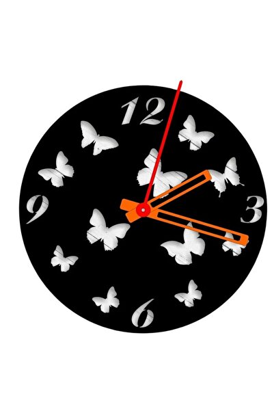 Vivatechnix Ceas de perete metalic Krodesign Butterfly, diametru 50 cm, negru