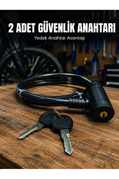 shopwave 12 mm Steel Cable Bike Lock 80 cm Security Lock with Key Pvc Coated ...