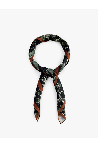 Koton Kuş Desenli Saten Kare Fular Bandana