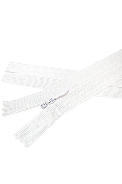 ŞF Şeref Fermuar 45cm White Hidden Zipper 10 Pieces