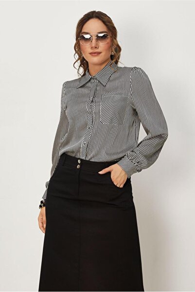Alvina Striped Satin Tunic 46795
