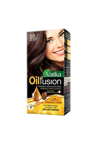 Vatika Dabur Oil Fusion Permanent Hair Colour Dark Brown 3.0 1 pkt