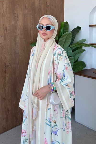 Hazamoda Gülce Şallı Kimono Sarı