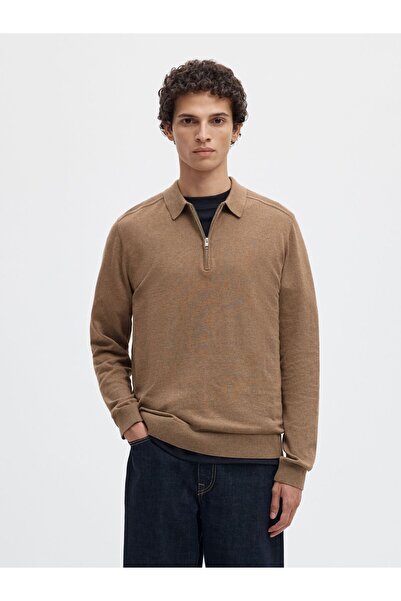 SELECTED Langarm-Poloshirt Strick