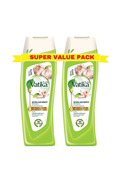 Vatika Naturals Spanish Garlic Natural Hair Growth Shampoo Value Pack 2 x 400 ml